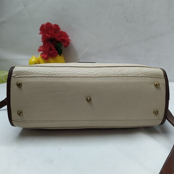 Dooney & Bourke Ivory Pebbled Leather Top Handle Satchel Bag - VTG Made in USA - Picture 9 of 16